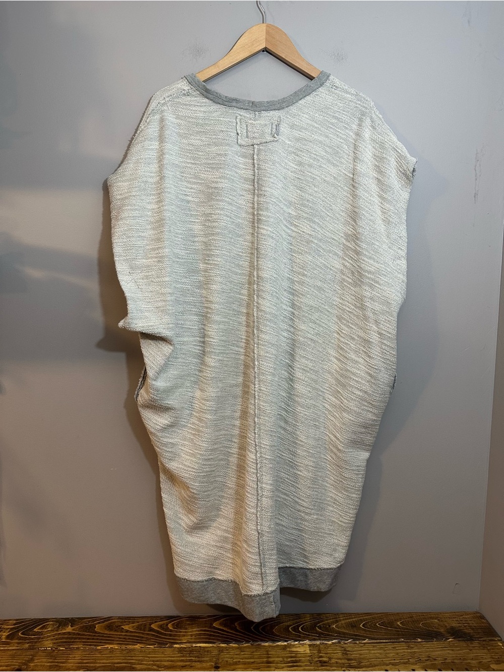 Free People It's On Maxi Vest Sweatshirt We The Free Deep V Heather Gray XS/S - Picture 7 of 11